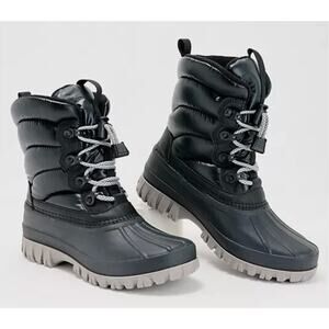 Storm By Cougar Cardiff Winter Black Boots Size 8 NIB Textile Upper Waterproof